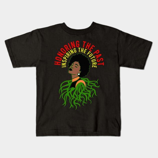 Honoring The Past Inspiring The Future Black History Month Kids T-Shirt by alcoshirts